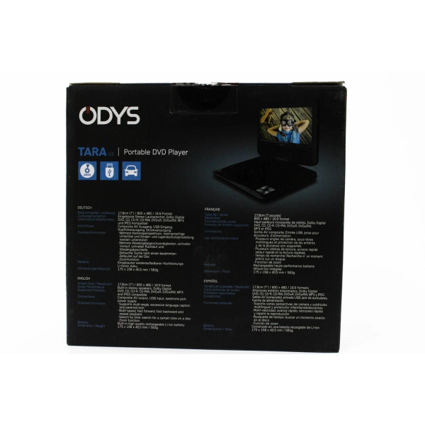 Портативен DVD плейър ODYS със 7 инчов въртящ се екран