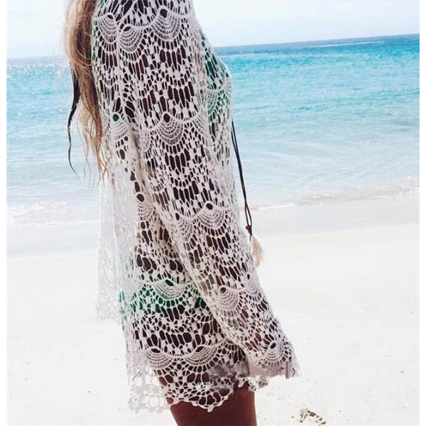 Секси плетена на една кука блуза за плаж и ежедневно носене Y75