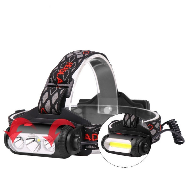 Двустранна лампа за глава,  LED T6 + COB въртящ се фар на 360 °  - FL60