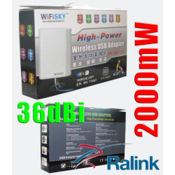 Ralink 2000mw RT3070 Wifisky 36dBi 5m ново
