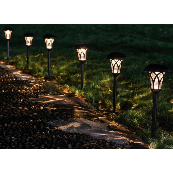 Комплект  6 броя соларни лампи за осветяване на алеи и пътеки в градината H LED32