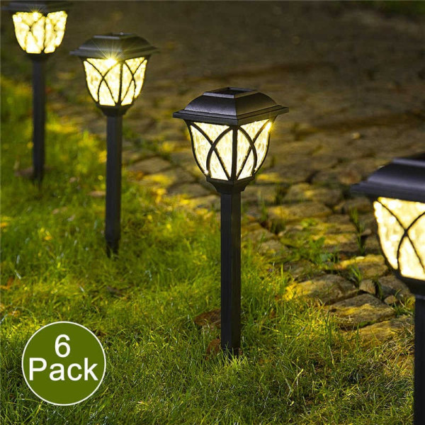 Комплект  6 броя соларни лампи за осветяване на алеи и пътеки в градината H LED32