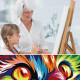 Wildbrush aкрилни платна за оцветяване с изображения на животни с четки и бои 4