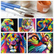 Wildbrush aкрилни платна за оцветяване с изображения на животни с четки и бои 5