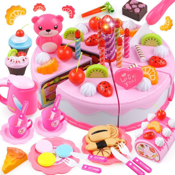 Детска играчка – торта за приятели с множество части и свещички 6