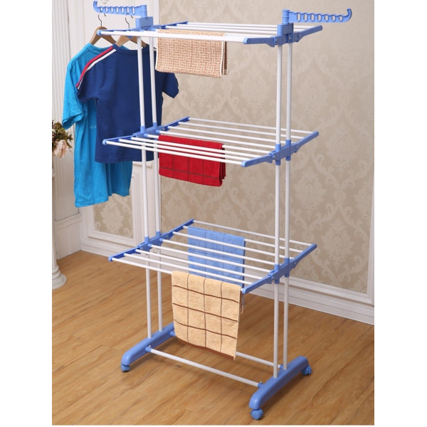 Сгъваем сушилник за дрехи на колелца – практична стойка за сушене на пране TV825
