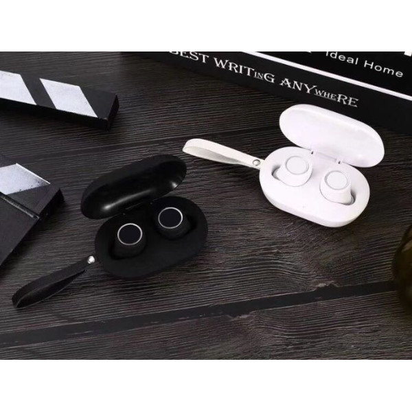 Bluetooth слушалки  със зарядна кутия във формата на овал