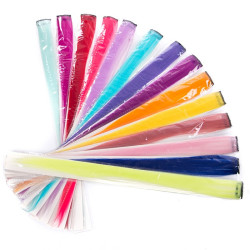 Цветни синтетични кичури коса за удължаване с клипс, дължина 20 инча - F13 9