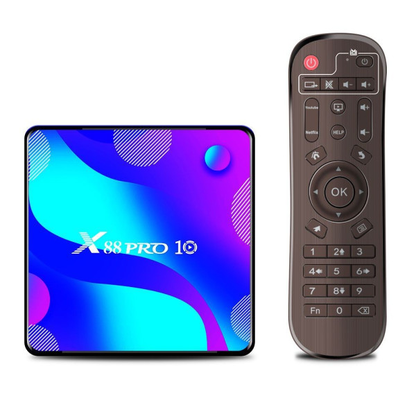 Смарт TV бокс X88 pro10 Android 10.0, четири-ядрен HD плейър, HDMI, Wi-Fi, WLan