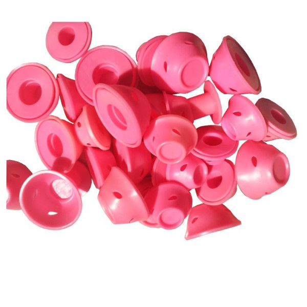 Комплект от 10 броя силиконови ролки за коса в розов или син цвят  TV676 3