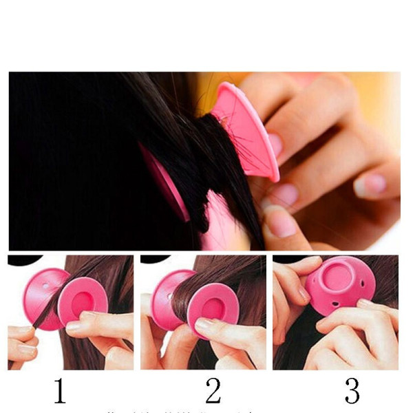 Комплект от 10 броя силиконови ролки за коса в розов или син цвят  TV676