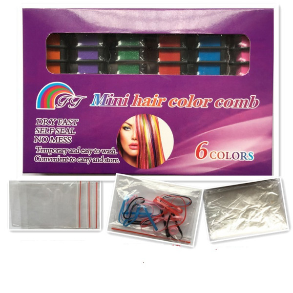 Комплект от 6 цветни стика за еднократно боядисване на коса HZS218