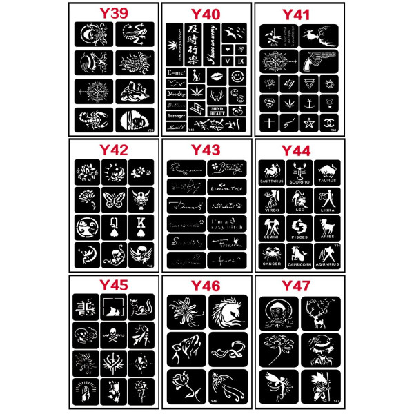 Различни видове шаблони за направа на татуировки HZS221 8