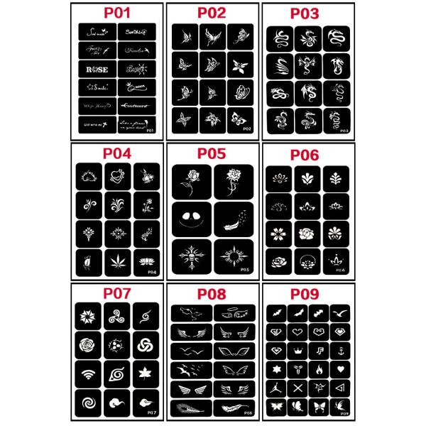 Различни видове шаблони за направа на татуировки HZS221 9