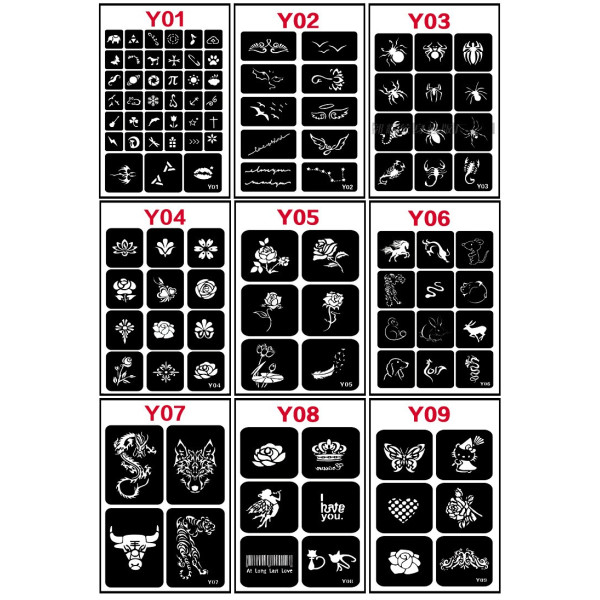 Различни видове шаблони за направа на татуировки HZS221 12