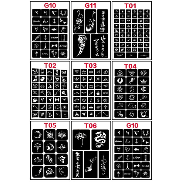 Различни видове шаблони за направа на татуировки HZS221 15