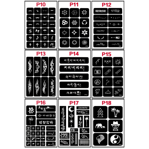 Различни видове шаблони за направа на татуировки HZS221 17