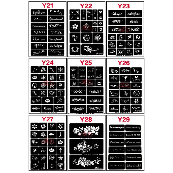 Различни видове шаблони за направа на татуировки HZS221 20