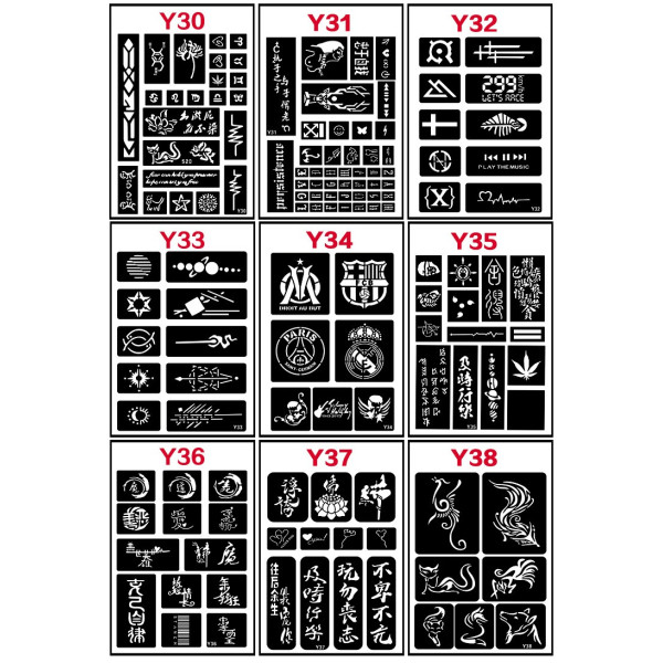 Различни видове шаблони за направа на татуировки HZS221