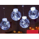 Празнични LED светлини топка с  25 топки в бяла студена и бяла топла светлина