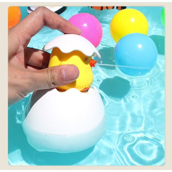 Детска забавна играчка за вана жълто пате в яйце WJ20 6