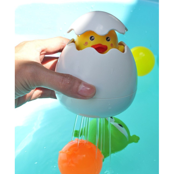 Детска забавна играчка за вана жълто пате в яйце WJ20 8