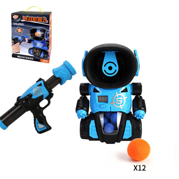 Детска игра с обстрелване на робот с меки топчета и пушка в комплекта WJ21