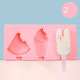 Силиконова форма за сладолед за многократна употреба с пластмасови дръжки TV593 2