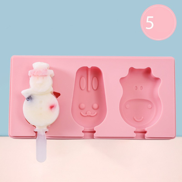 Силиконова форма за сладолед за многократна употреба с пластмасови дръжки TV593 5