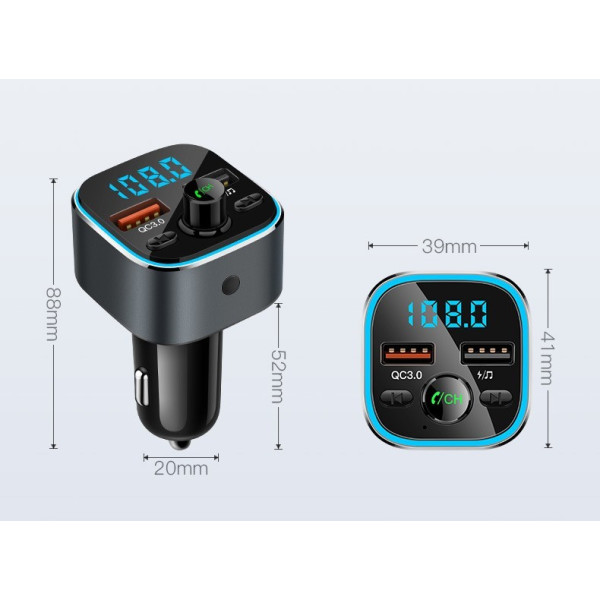 Bluetooth/FM трансмитер за запалка на автомобил HF55