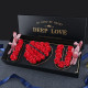 Подаръчна кутия с червени рози с надпис I LOVE YOU - LOVE BUKET RED 3