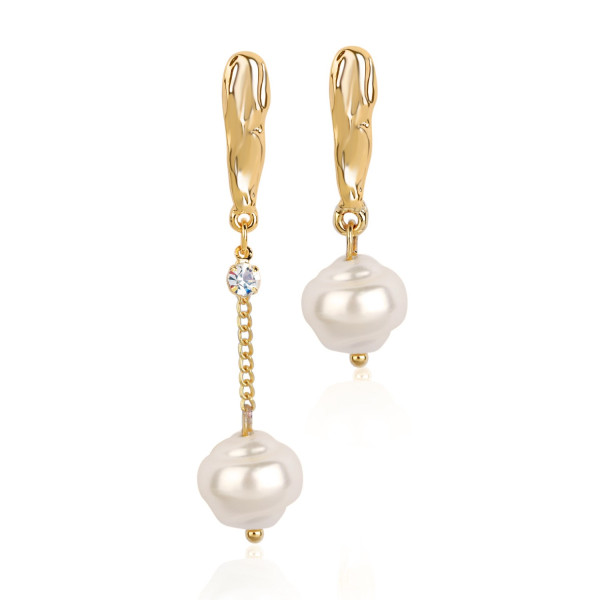 Различни видове дамски златисти обеци  с перла - A193 7