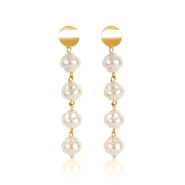 Различни видове дамски златисти обеци  с перла - A193 9