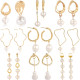 Различни видове дамски златисти обеци  с перла - A193 13