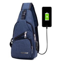 Удобна многофункционална чанта/раница през рамо с USB - BAG105