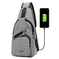 Удобна многофункционална чанта/раница през рамо с USB - BAG105 2