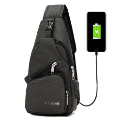 Удобна многофункционална чанта/раница през рамо с USB - BAG10