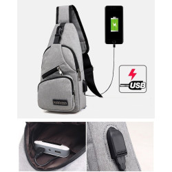 Удобна многофункционална чанта/раница през рамо с USB - BAG105 8