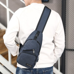 Удобна многофункционална чанта/раница през рамо с USB - BAG105 13