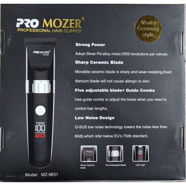 Акумулаторна машинка за подстригване с LED дисплей PRO MOZER MZ-9831 - SHAV53