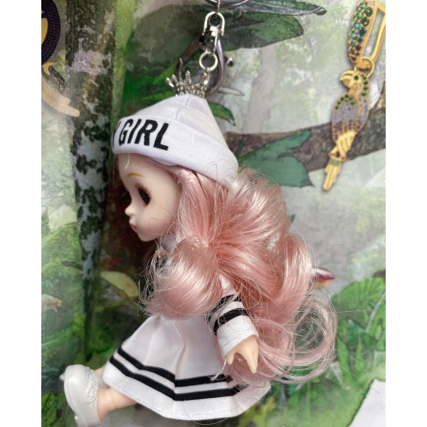 Детска висулка, ключодържател за раница или чанта 3D мини кукла - N73 - 1