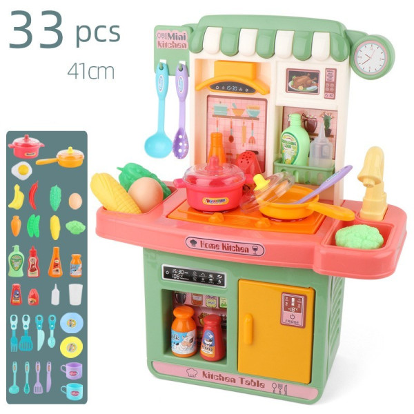 Детска кухня за игра от 33 части със звуков и светлинен ефект WJ24-2 2