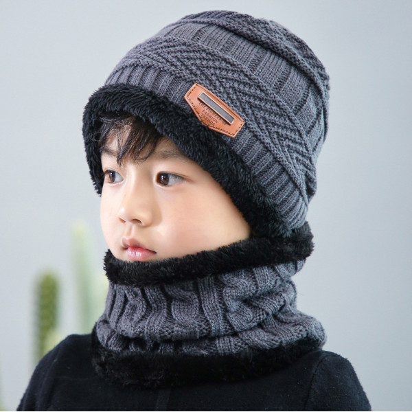 Детска плетена топла шапка и шал яка в различни цветове DM3(CHILDREN) 1