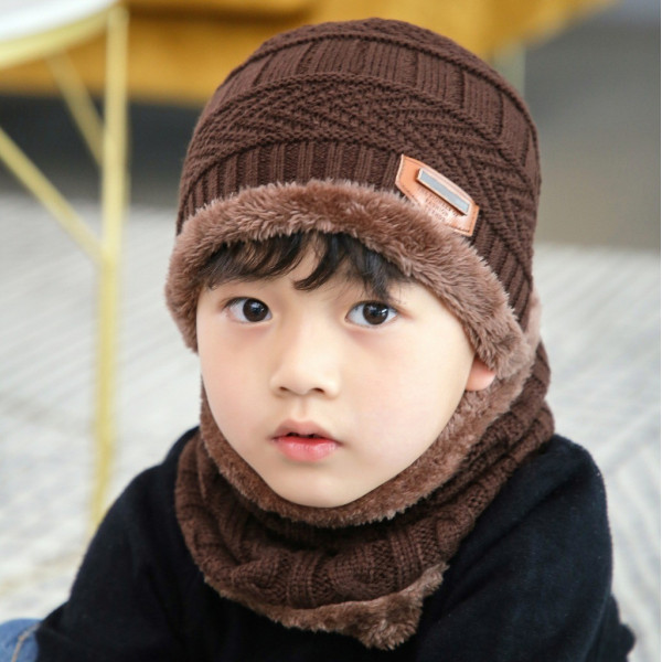Детска плетена топла шапка и шал яка в различни цветове DM3(CHILDREN) 3