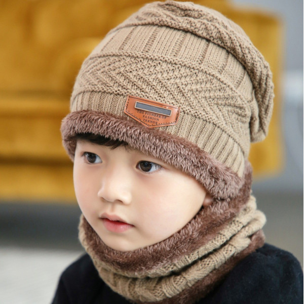 Детска плетена топла шапка и шал яка в различни цветове DM3(CHILDREN)