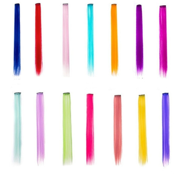 Цветни синтетични кичури коса за удължаване с клипс, дължина 20 инча - F13 5