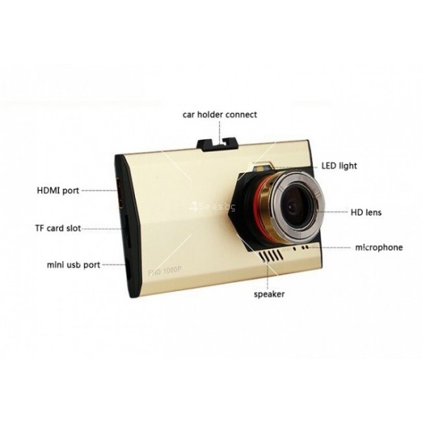 Ултра тънка FHD 1080P камера за кола Excelvan A8 с функция постоянен запис AC46 8