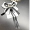Дамска брошка, панделка с декорирани кристални елементи - Е8-5