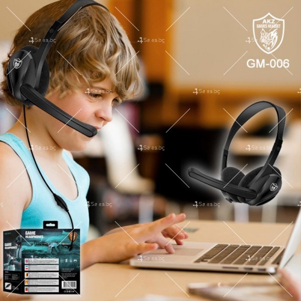 Геймърски слушалки с кабел и вграден микрофон AKZ GM-006 - EP44 4