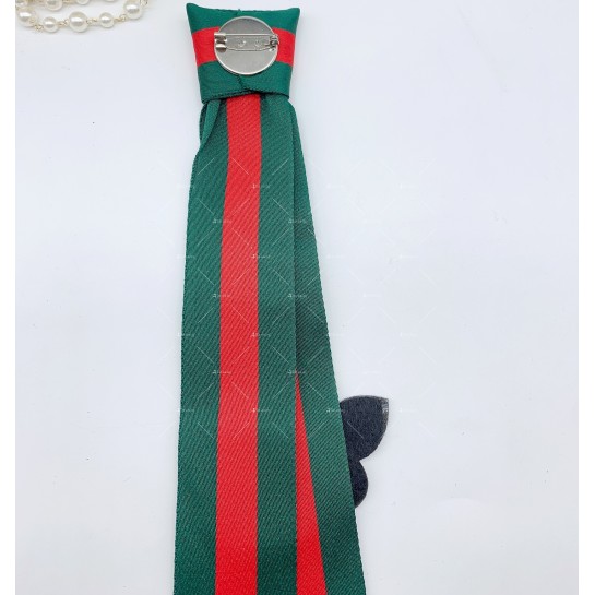 Брошка, вратовръзка с декорация от муха и цвете - Е11-1